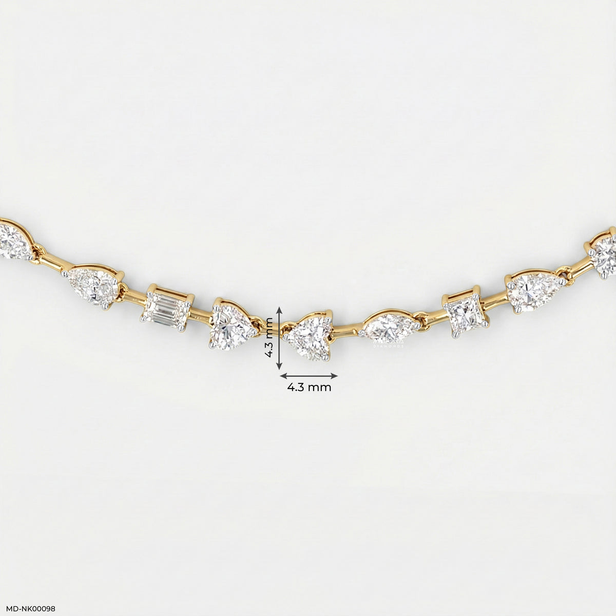 4.5 Carat Mosaic Multi-Shape Diamond Station Necklace