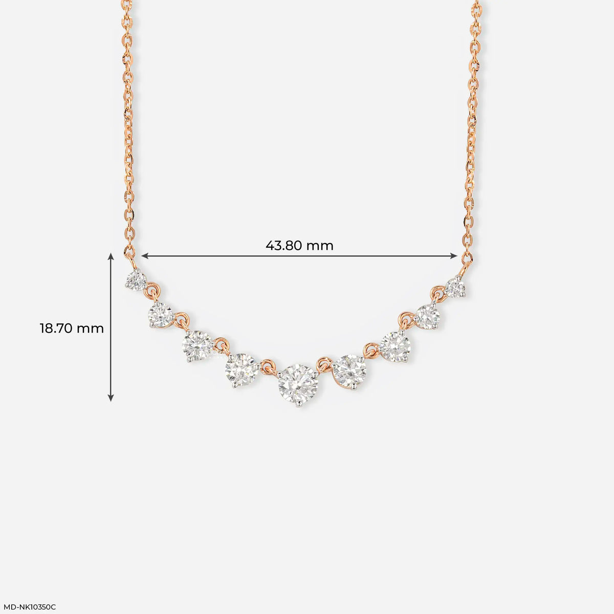 3.75 Carat 9 Solitaire Contemporary Lab Diamond Necklace