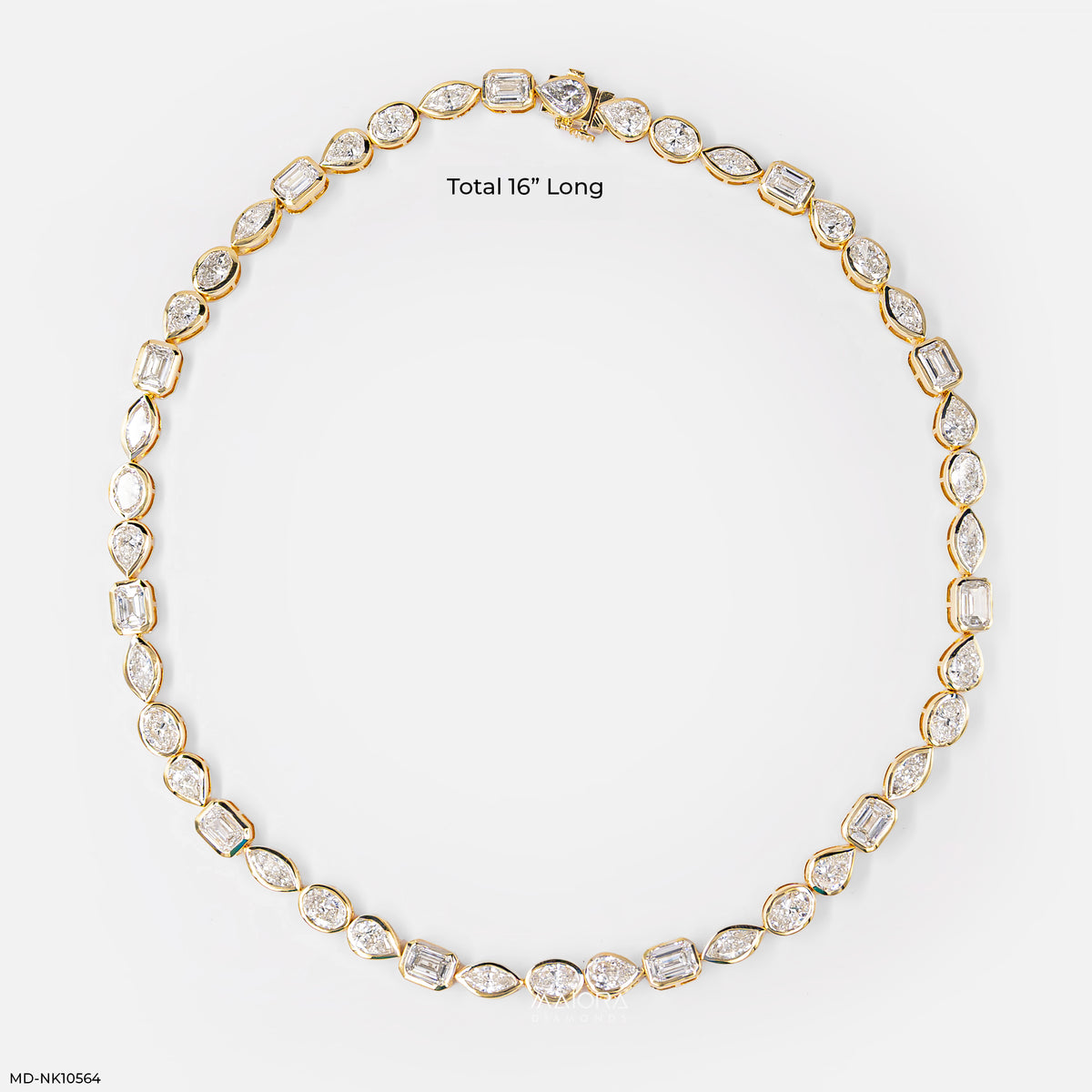 Golden Multi Fancy Shape Diamond Necklace