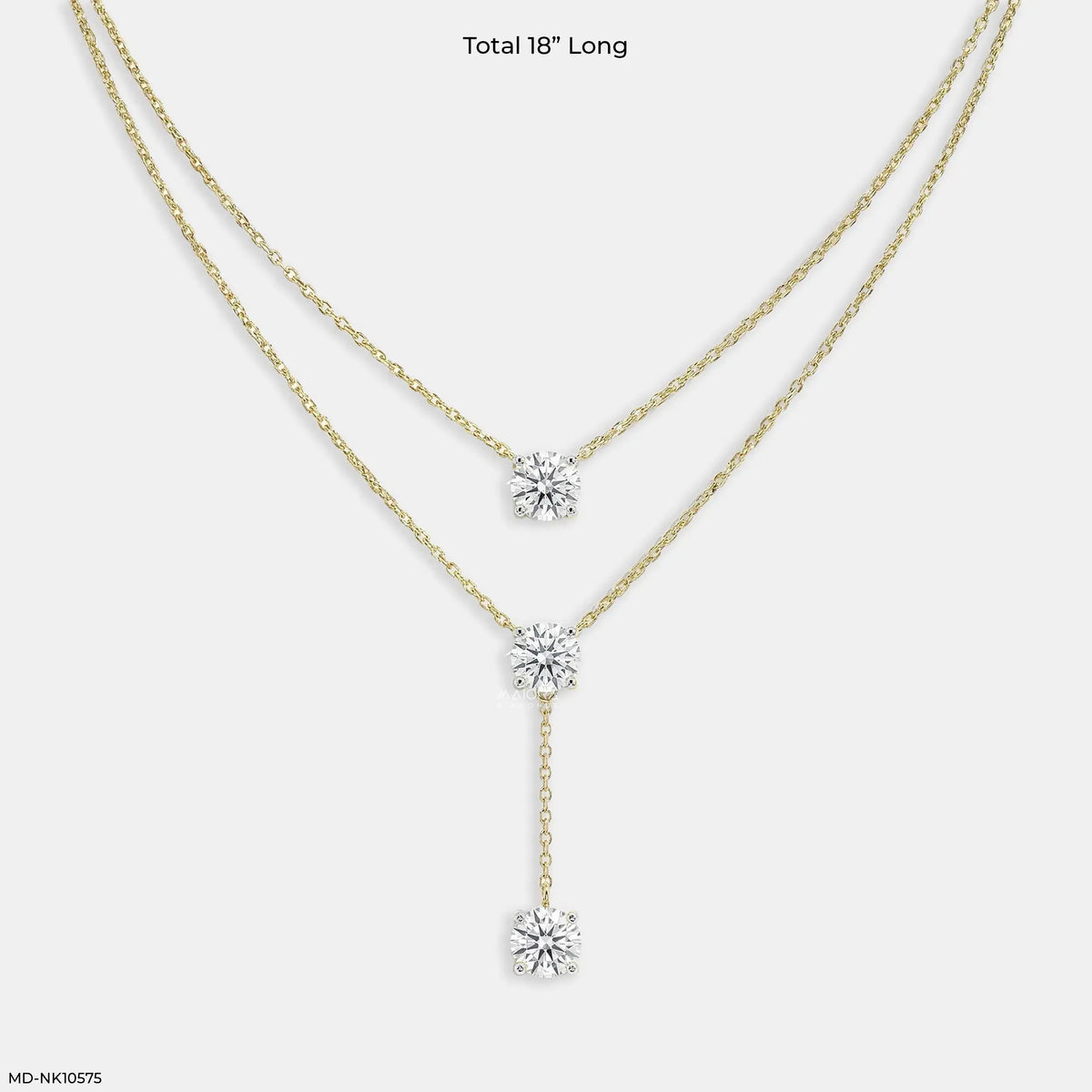 Trinity Y layered Diamond Necklace