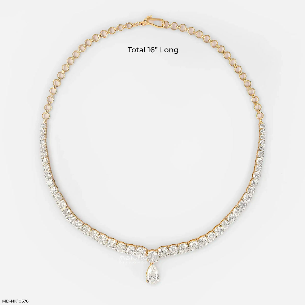 Gracefall Solitaire Diamond Tennis Necklace