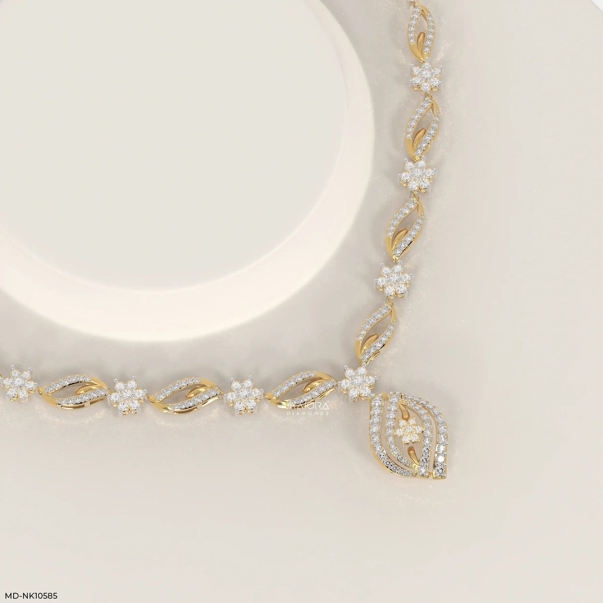 Ethereal Leafy Diamond Necklace