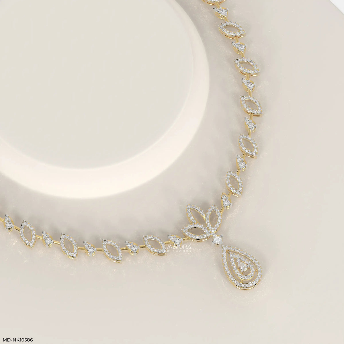 Delicate Drop Diamond Necklace