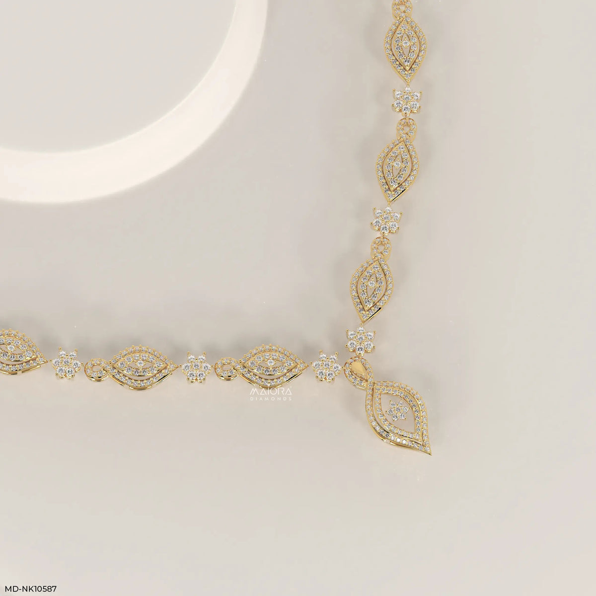 Petal Glam Cluster Diamond Necklace