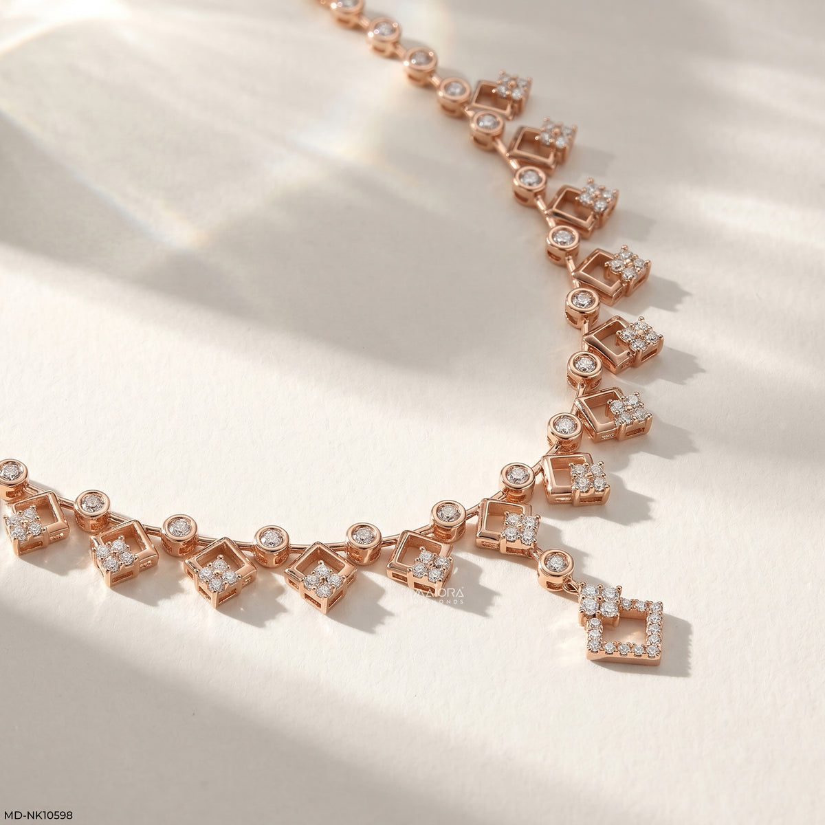 Geometric Kite-Shaped Diamond Necklace