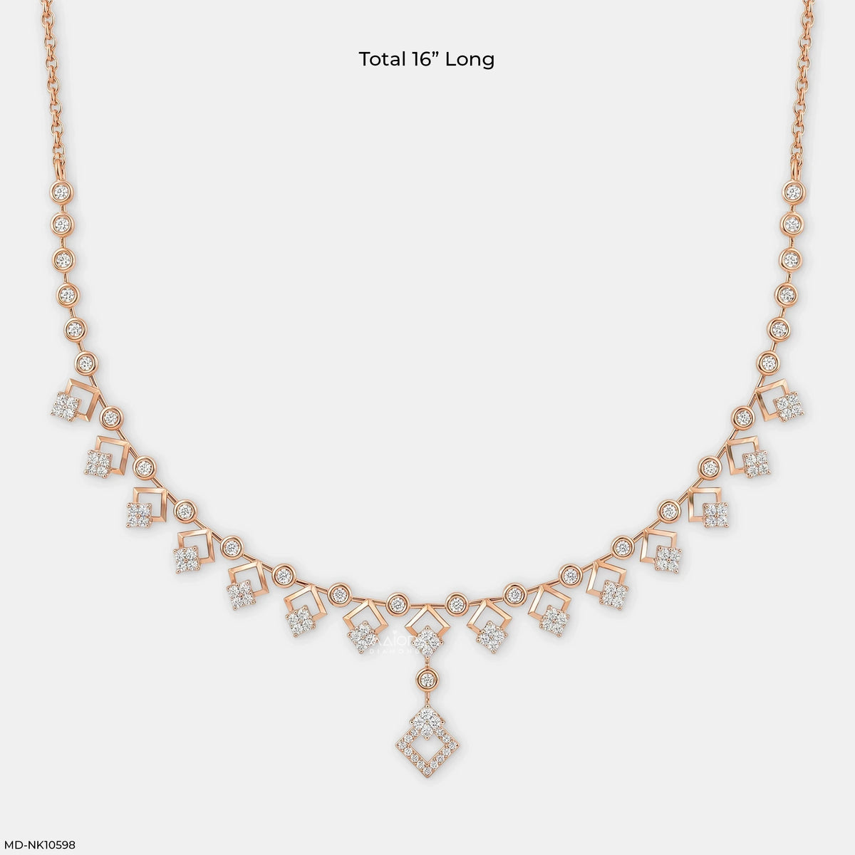 Geometric Kite-Shaped Diamond Necklace