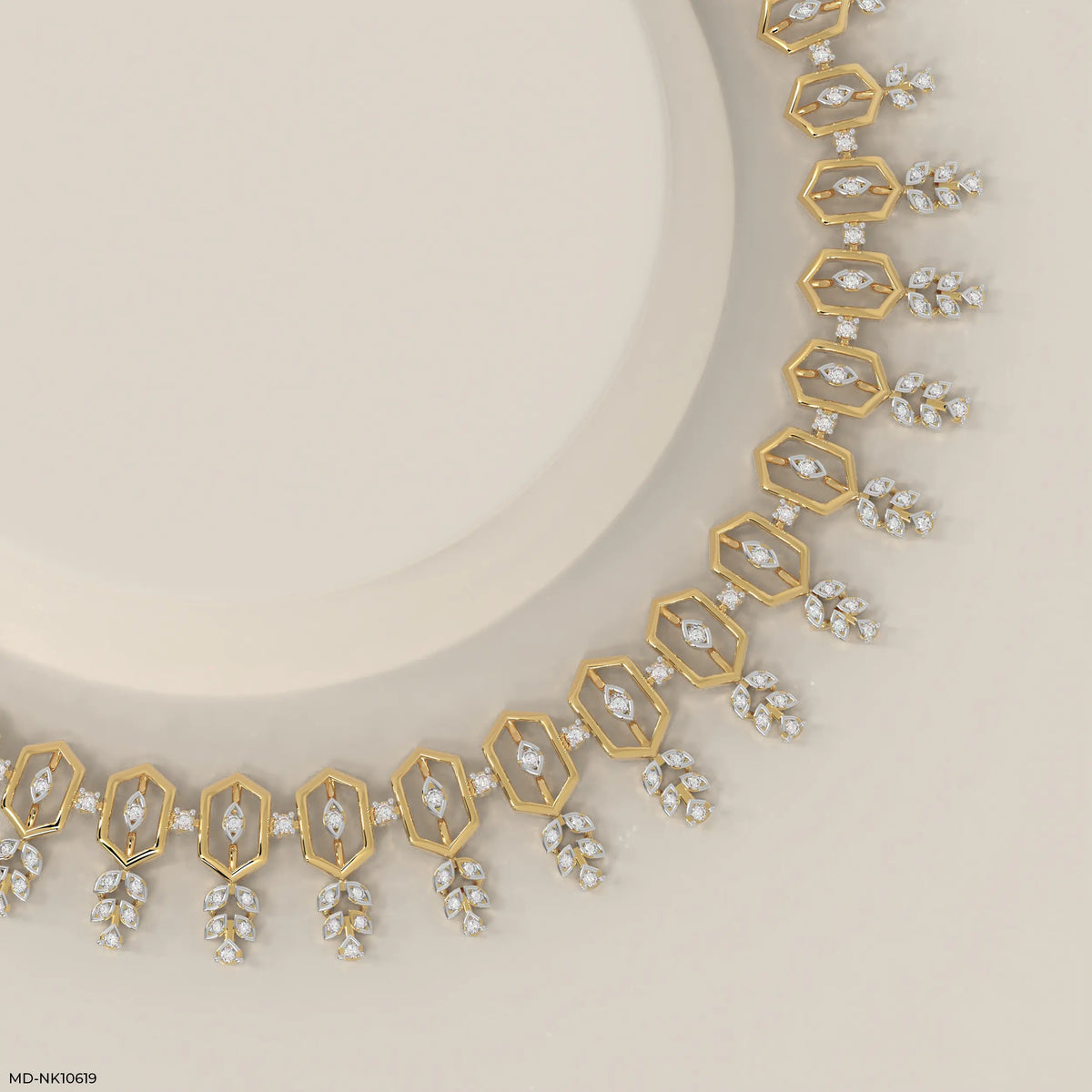Hexa Leaf Diamond Necklace