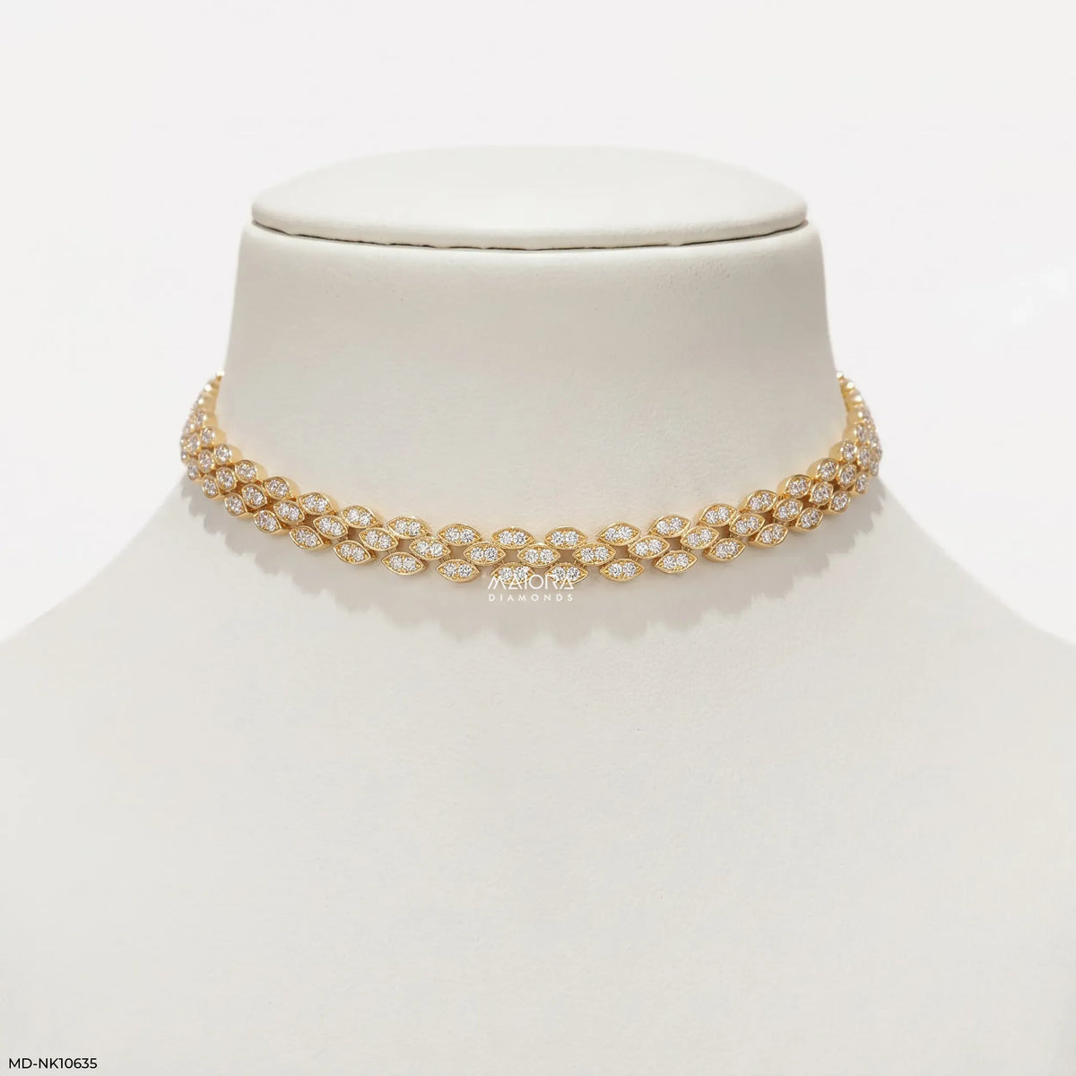 Leaf Link Diamond Choker Necklace