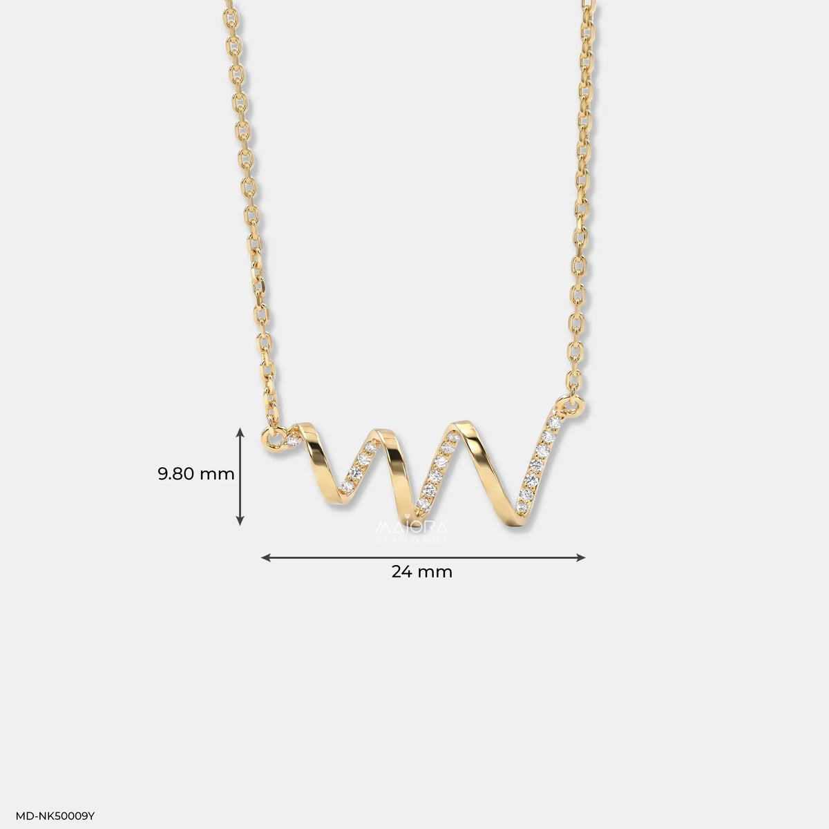Spiral Wave Diamond Necklace