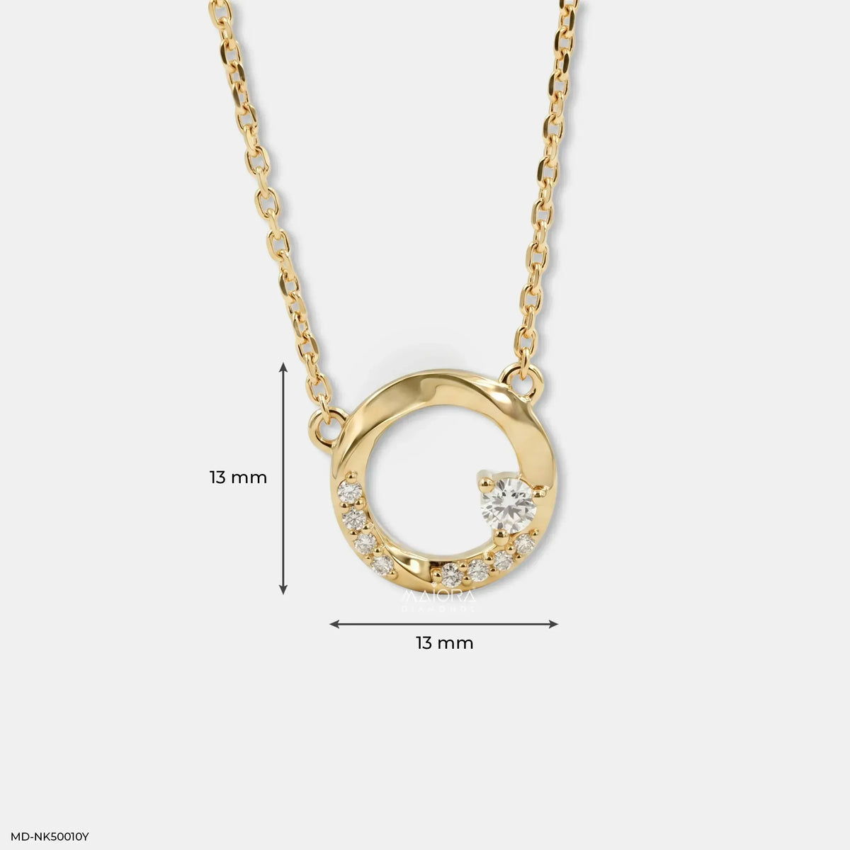 Twisted Circle Diamond Necklace