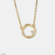 Twisted Circle Diamond Necklace