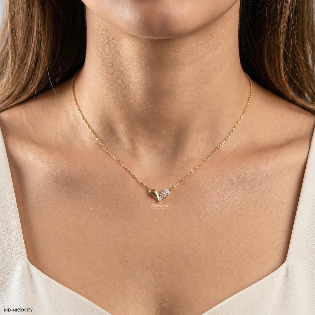 Split Heart Diamond Necklace