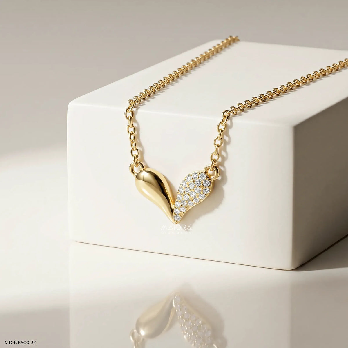 Split Heart Diamond Necklace