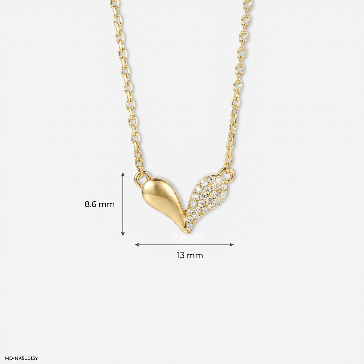 Split Heart Diamond Necklace