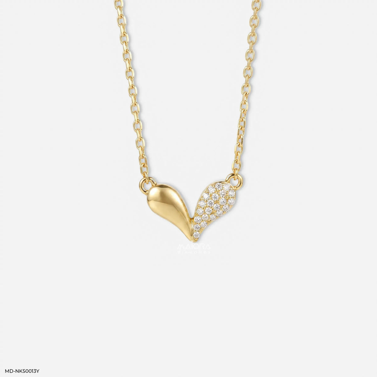Split Heart Diamond Necklace