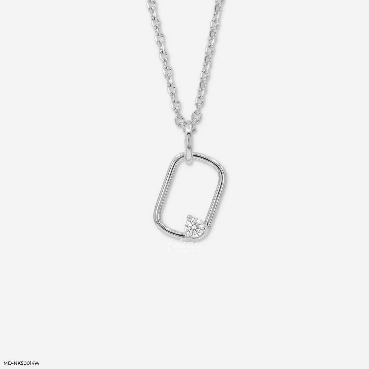 Off Center Round Diamond Necklace