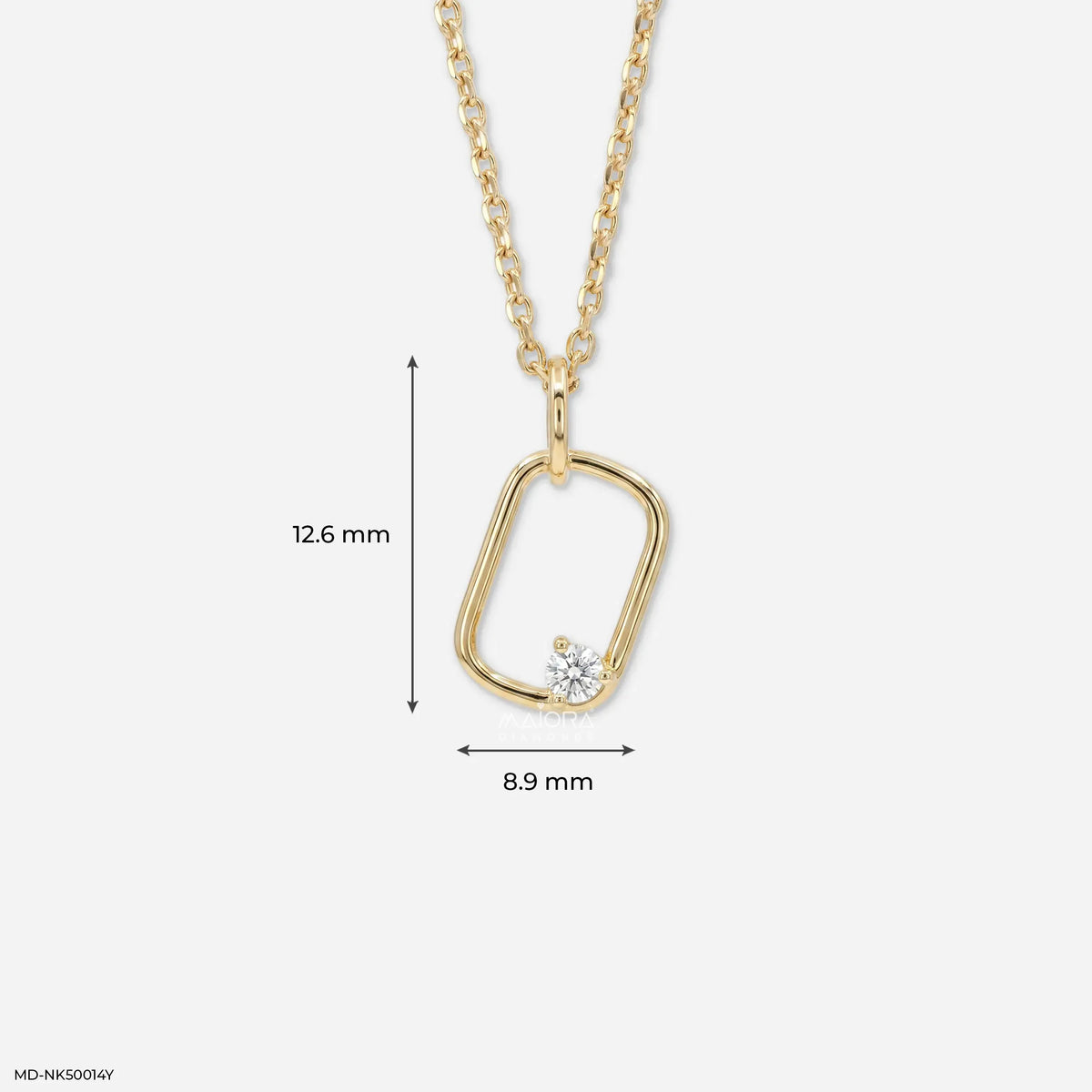Rectangle Silhouette Round Diamond Necklace