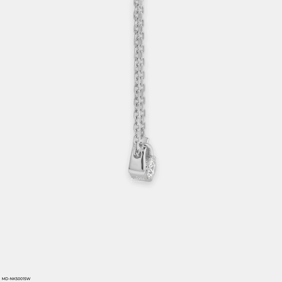 Holding Solitaire Round Diamond Necklace