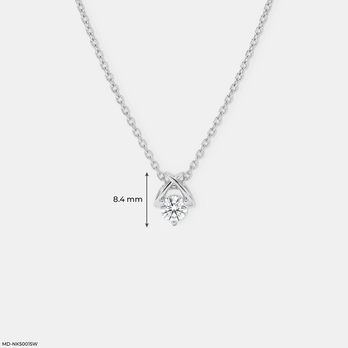 Holding Solitaire Round Diamond Necklace