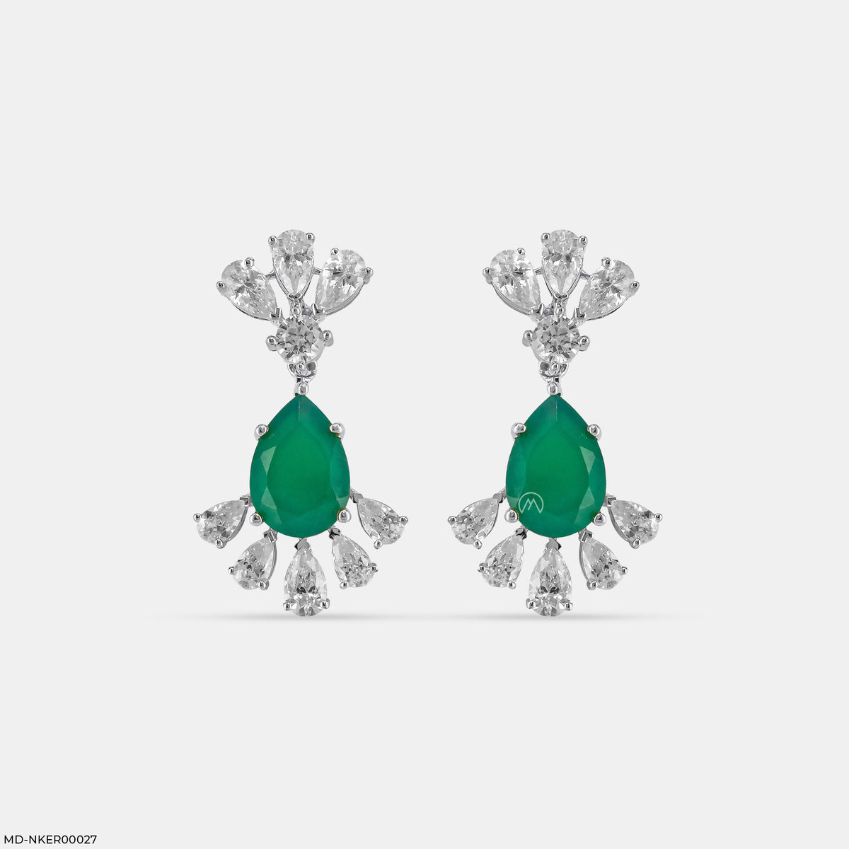 Emerald Leaf Diamond Earrings