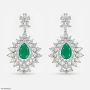 2.2 Carat Pear Emerald Blossom Earrings