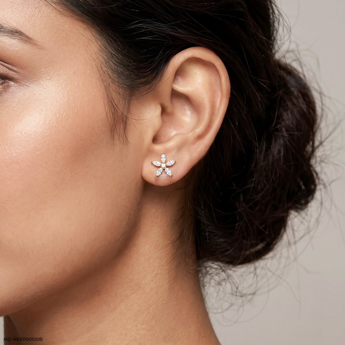 Dual Way Floral Diamond Earrings