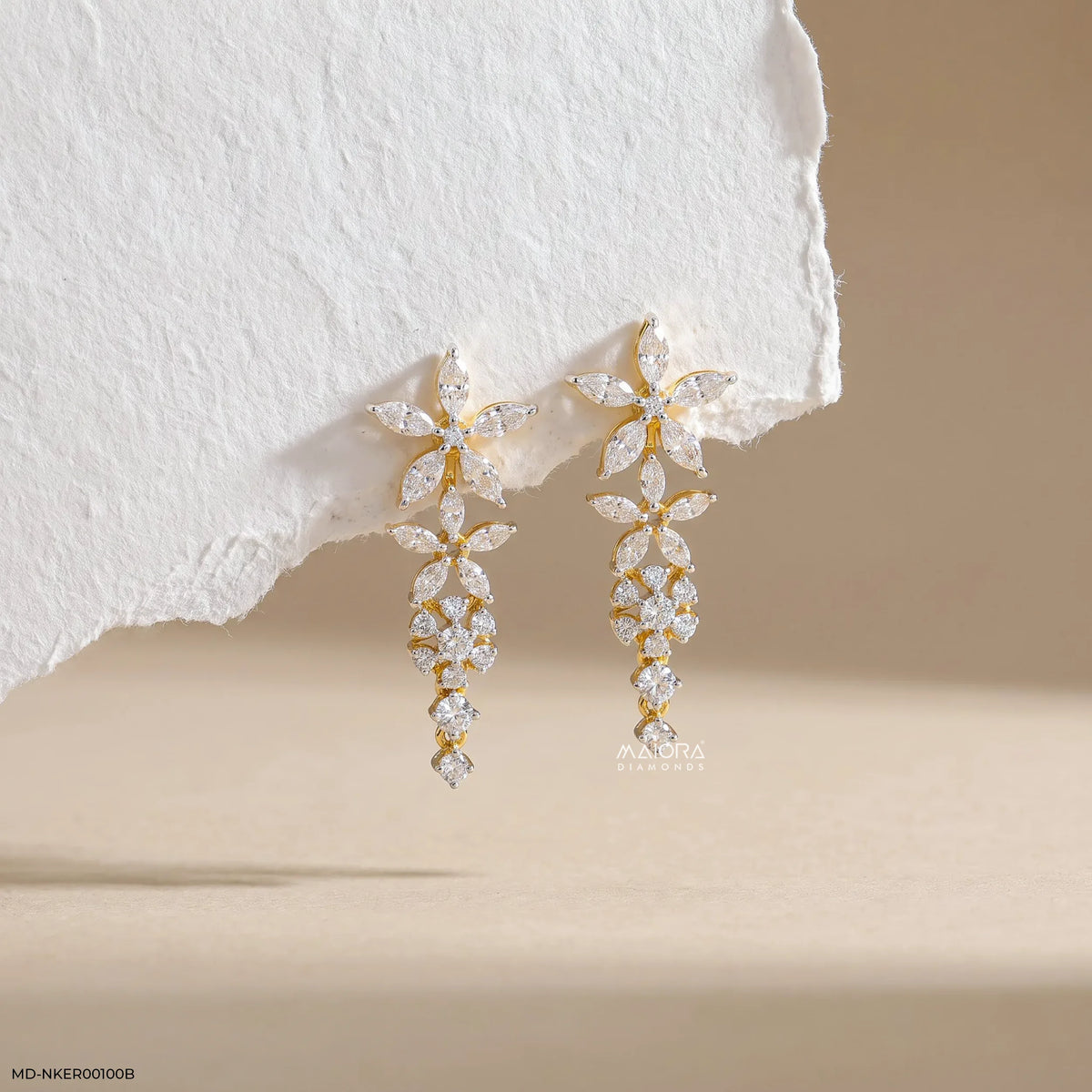 Dual Way Floral Diamond Earrings