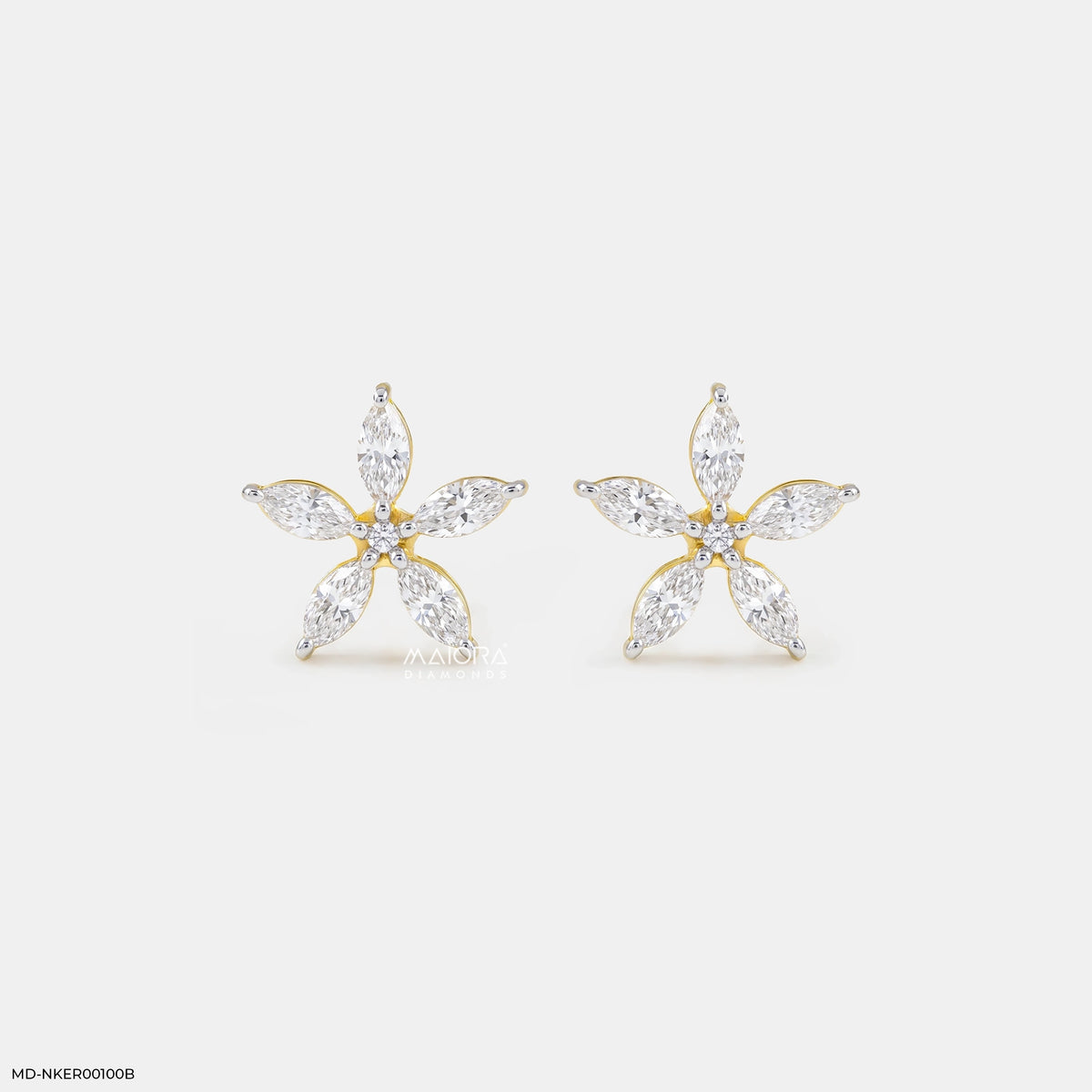 Dual Way Floral Diamond Earrings