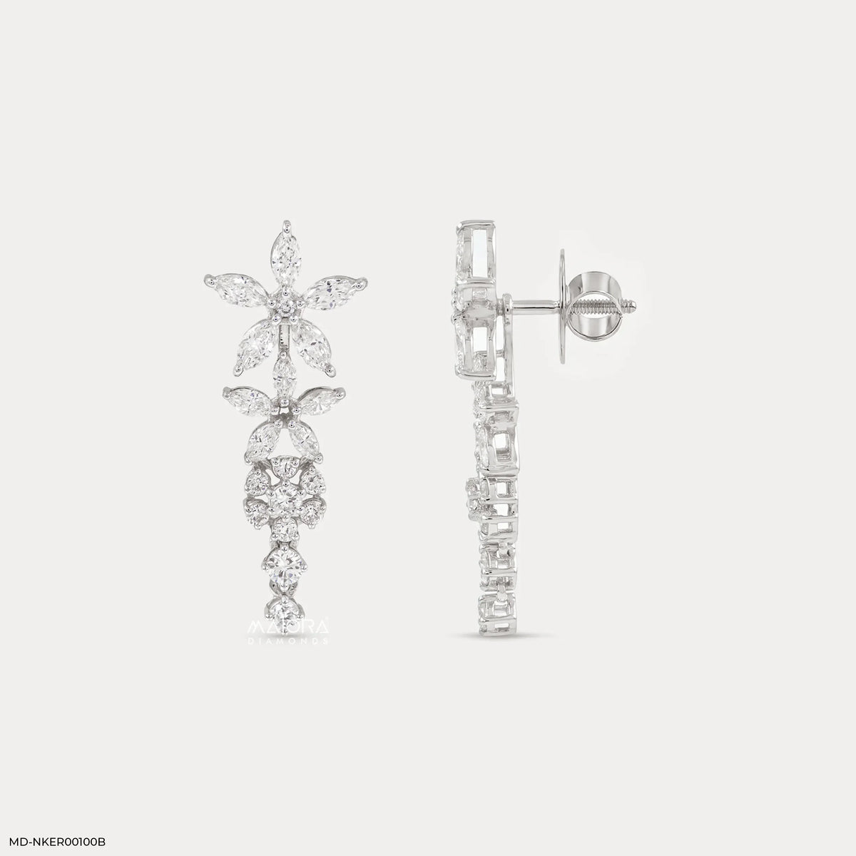 Dual Way Floral Diamond Earrings