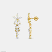 Dual Way Floral Diamond Earrings