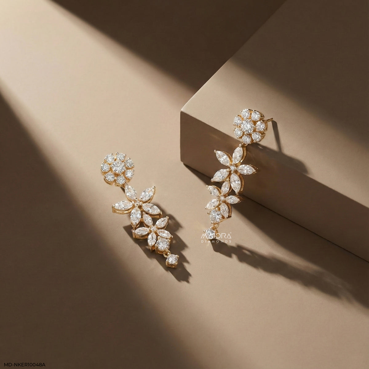 Marquise Petal Bunch Diamond Earrings