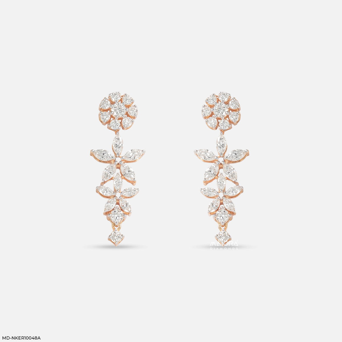 Marquise Petal Bunch Diamond Earrings