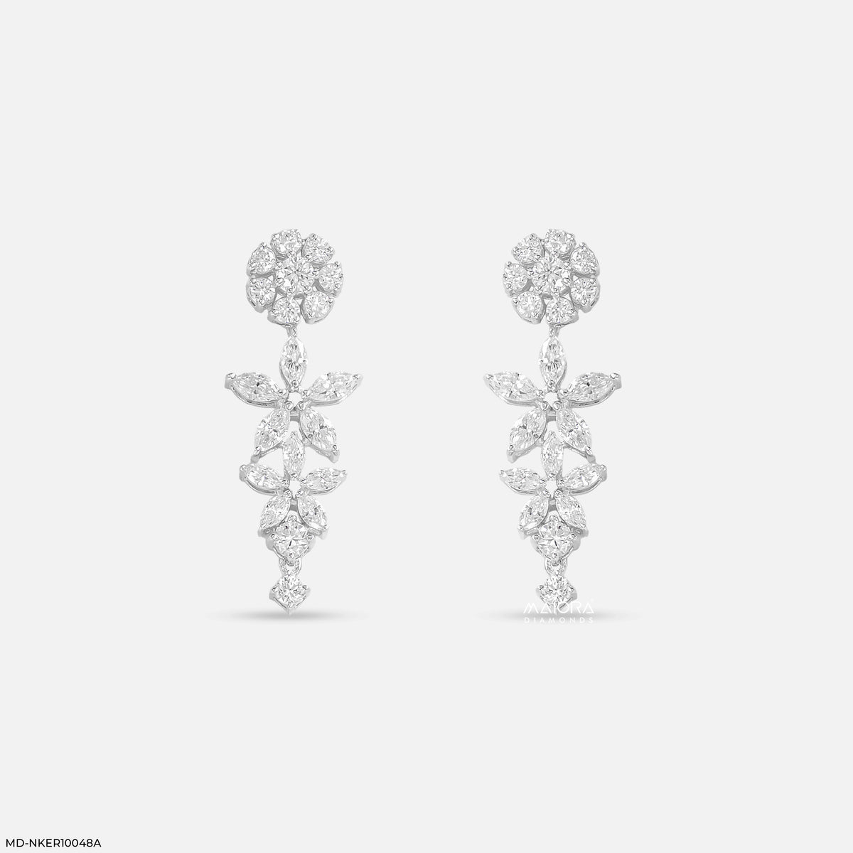 Marquise Petal Bunch Diamond Earrings