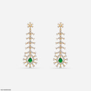 Frozen Fern Emerald Diamond Earrings