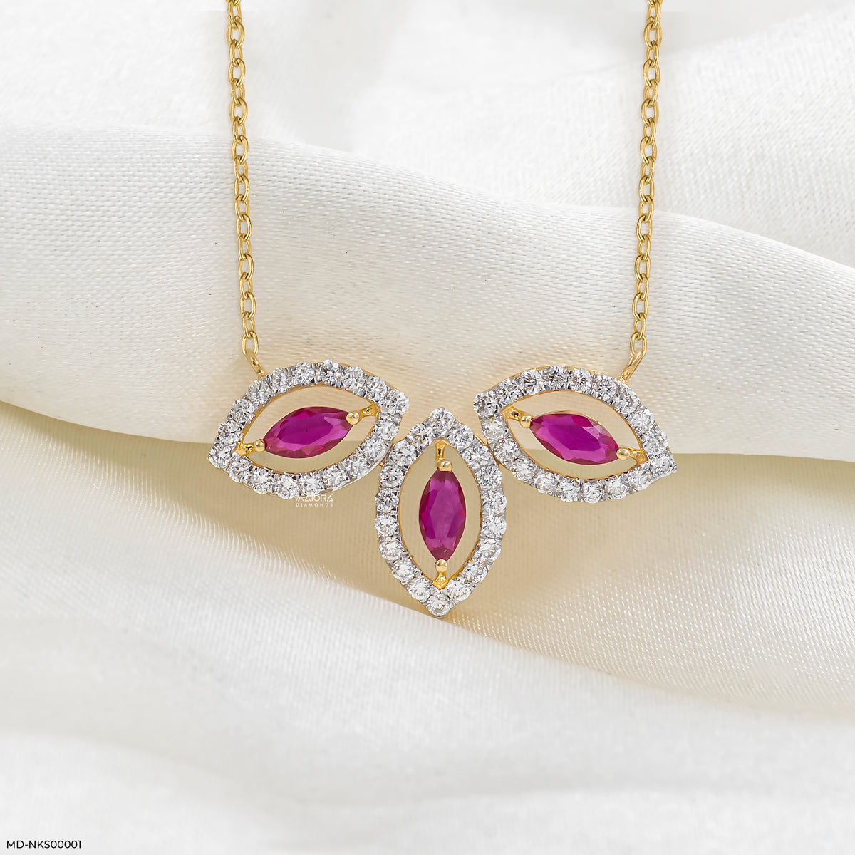 0.75 Carat Petal Cluster Gemstone Lab Diamond Drop Pendant Without Chain