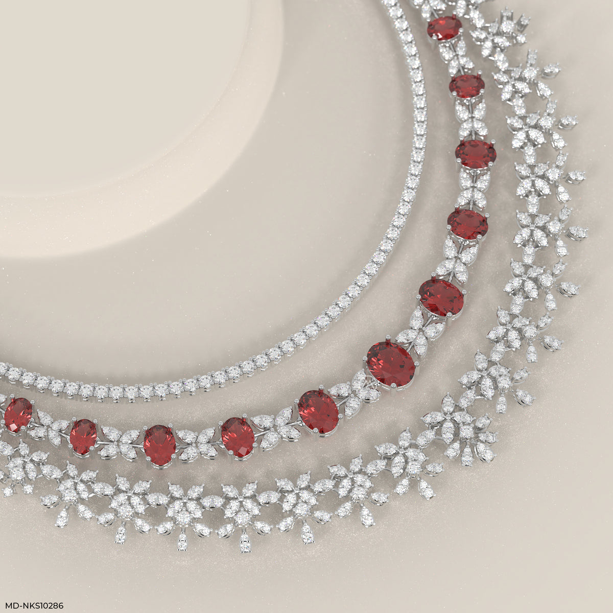 Velvet Crimson Layered Necklace