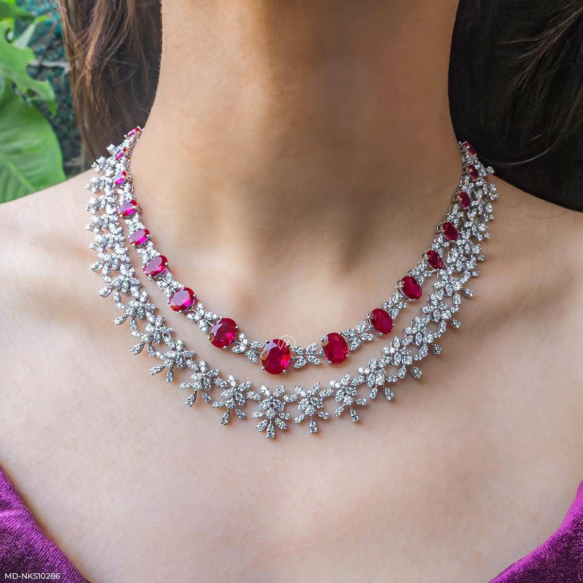 Velvet Crimson Layered Necklace
