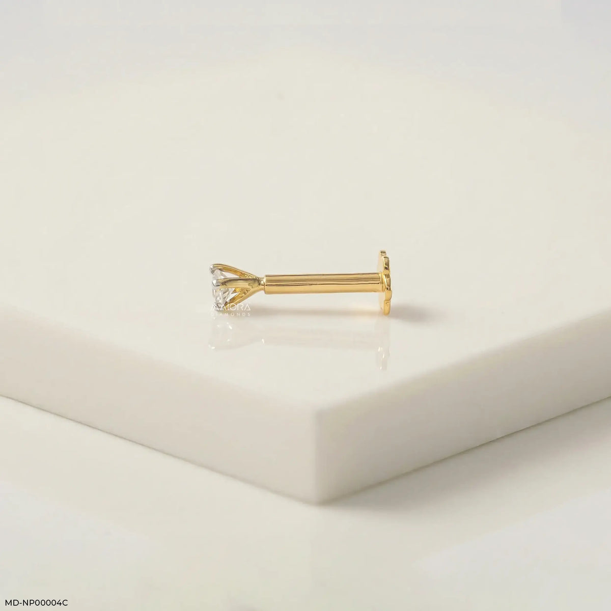 0.05 Cents Round Solitaire Lab Diamond Nosepin