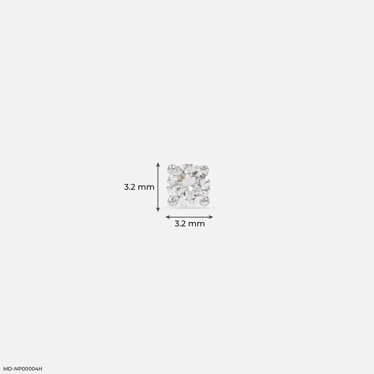 0.1 carat Solitaire Diamond Nose Pin
