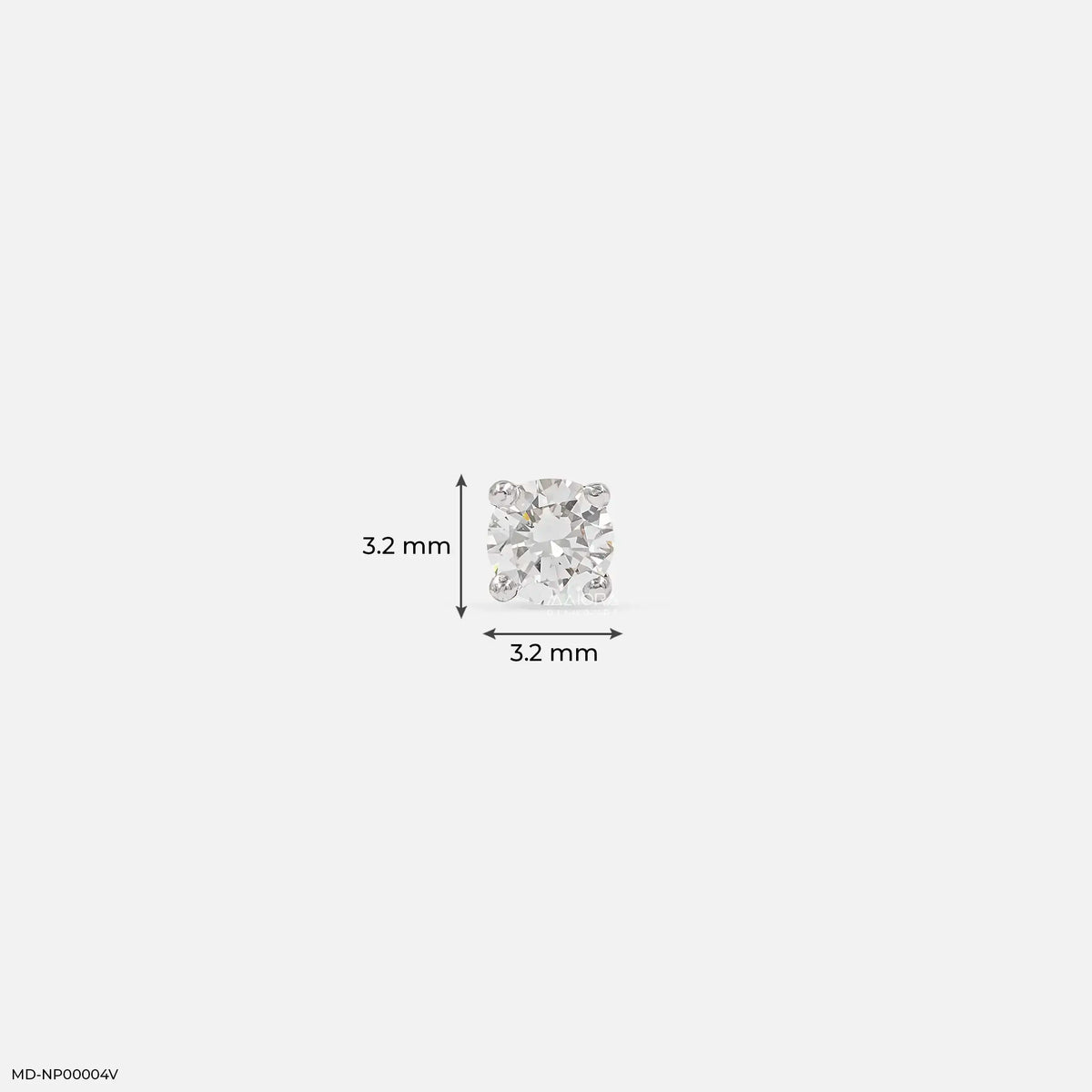 0.090 Cent Glint Solitaire Diamond Nose Pin