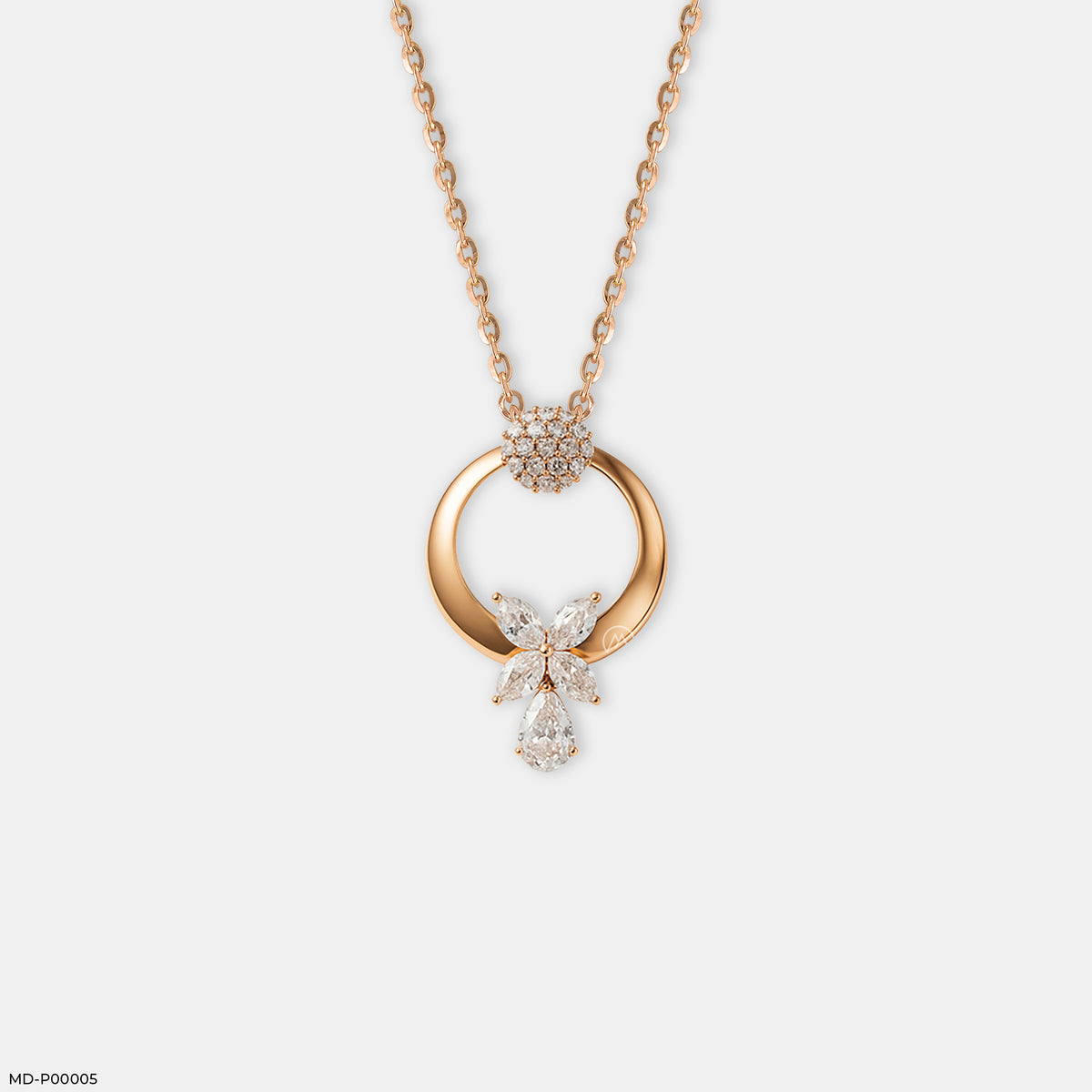Luminous Crescent Bloom Pendant