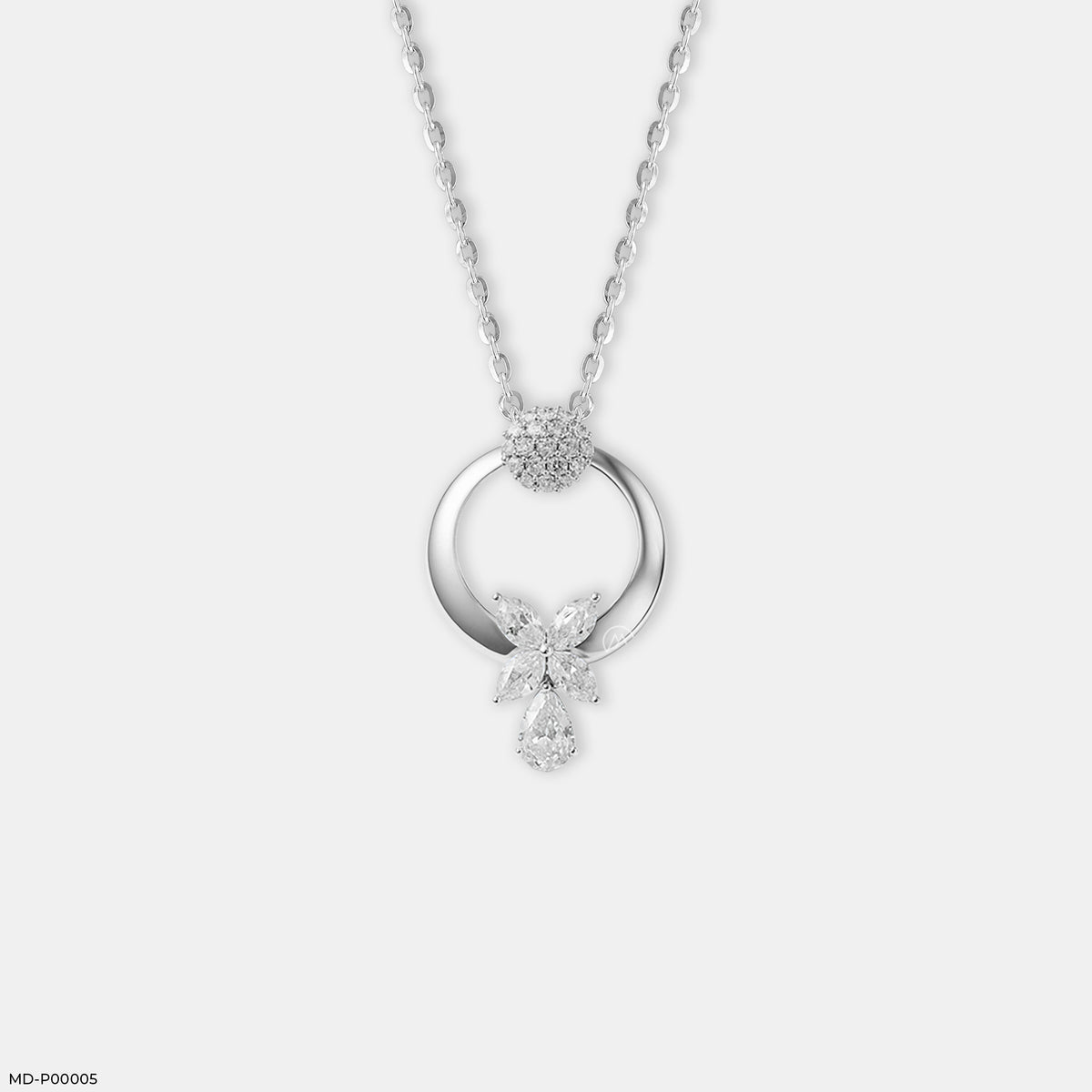 Luminous Crescent Bloom Pendant