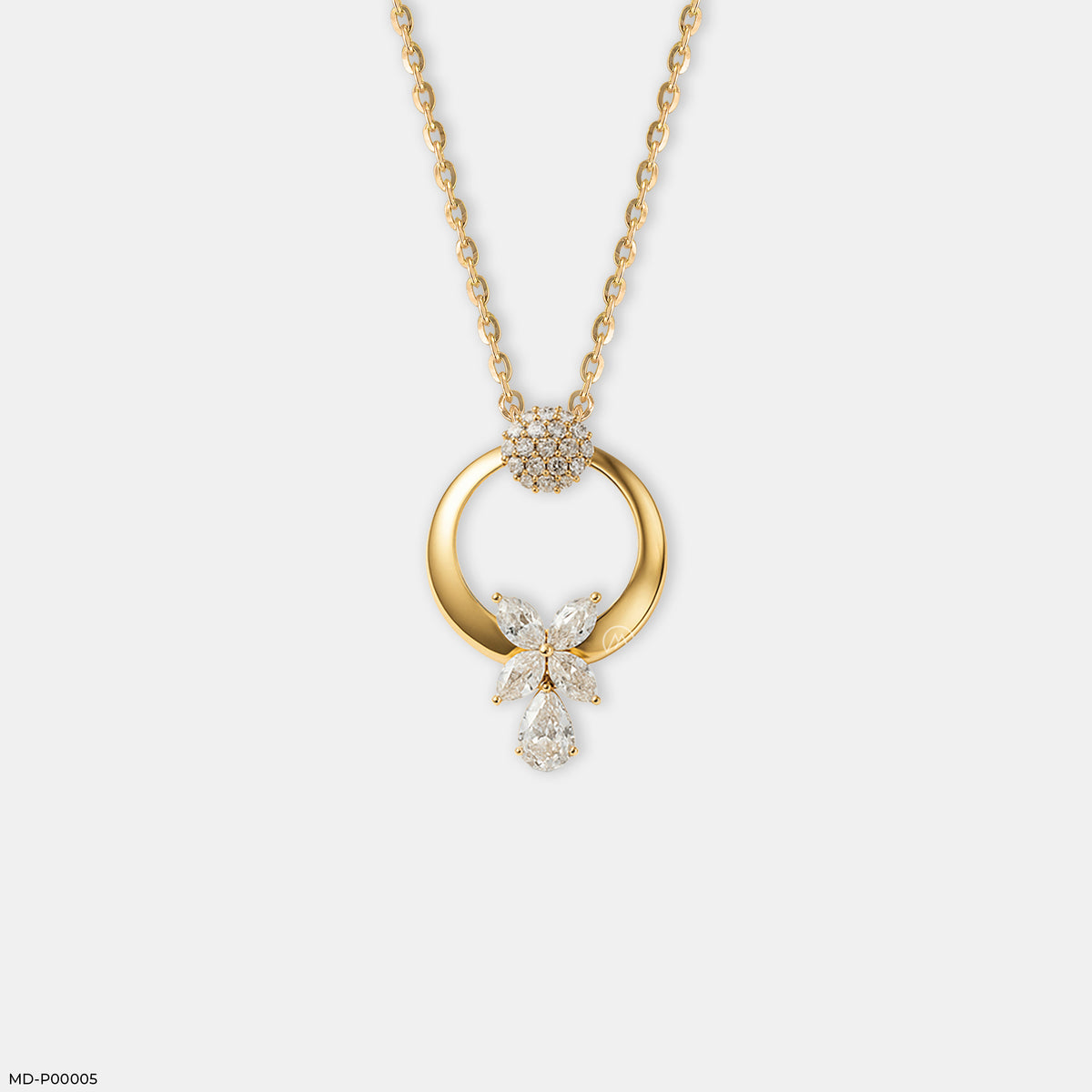 Luminous Crescent Bloom Pendant