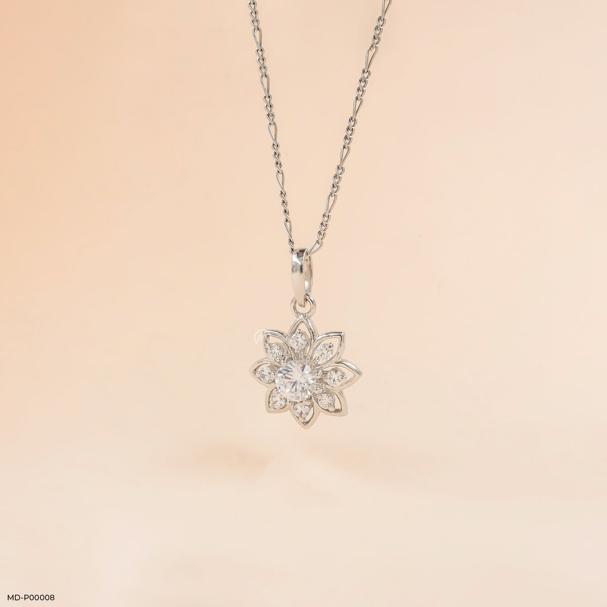 Solaris Diamond Petal Pendant