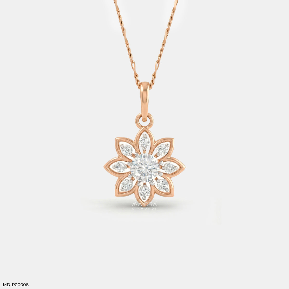 Solaris Diamond Petal Pendant