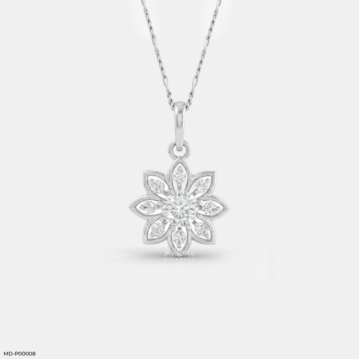 Solaris Diamond Petal Pendant