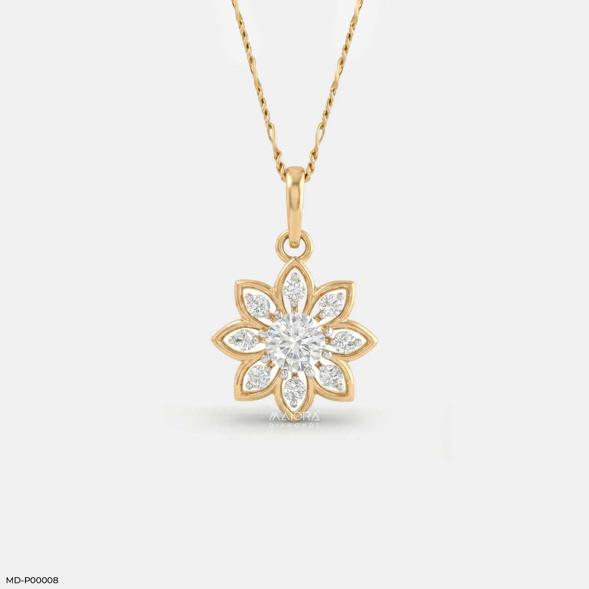 Solaris Diamond Petal Pendant