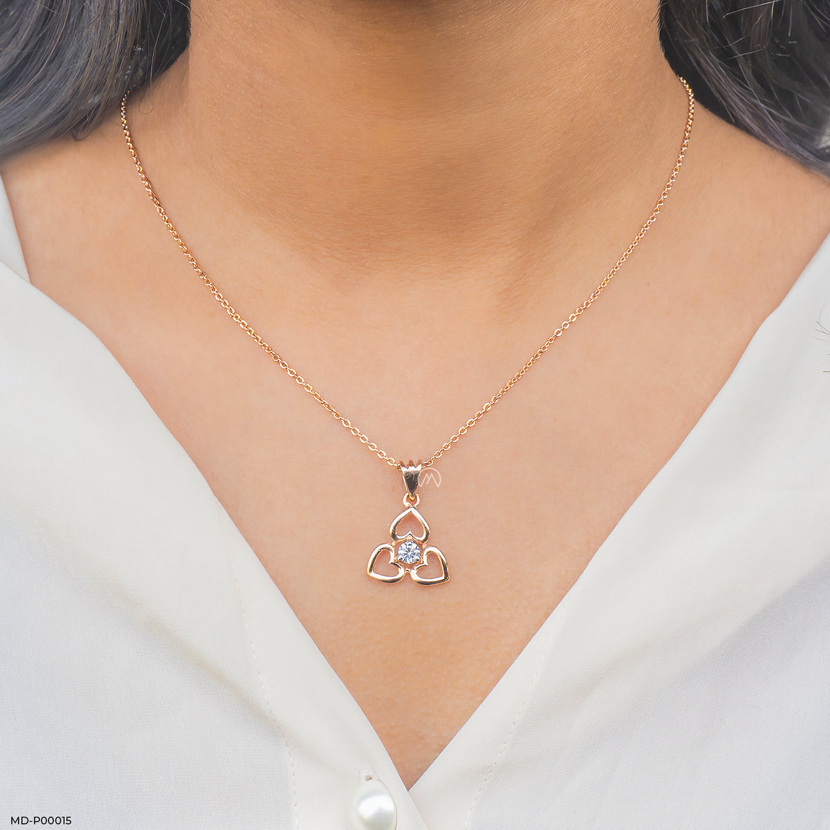Triple Heart Diamond Pendant