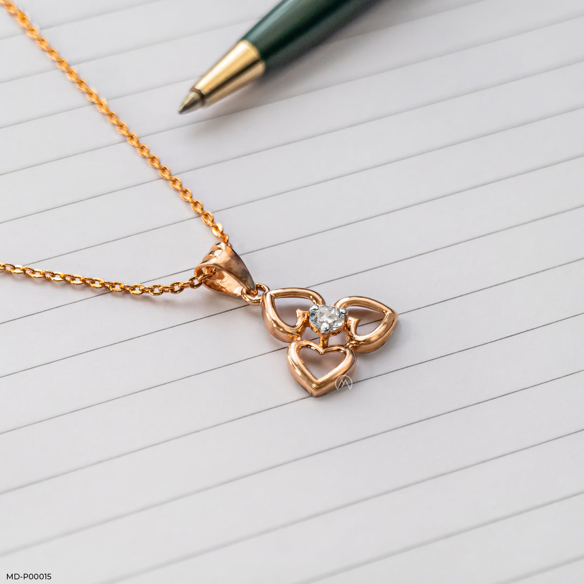 Triple Heart Diamond Pendant