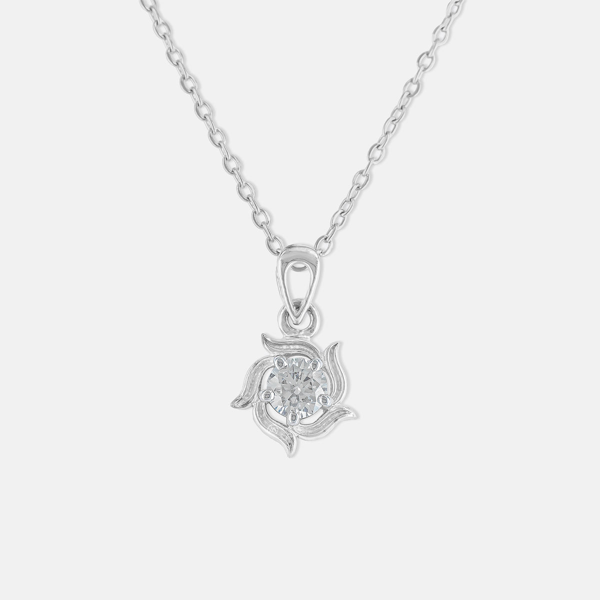 Twisted Petal Solitaire Pendant